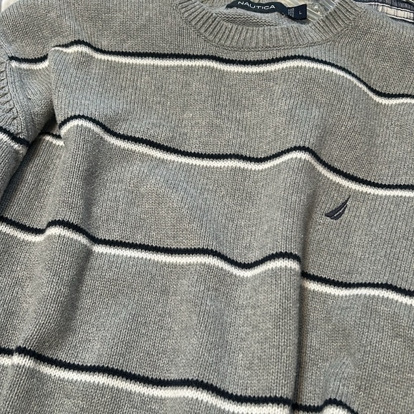 Nautical Men’s Crew Neck Stripe Sweater Size Large - Picture 6 of 7